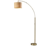 Bowery Arc Floor Lamp - Antique Brass / Natural