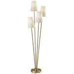 Wentworth Floor Lamp - Antique Brass / Off White