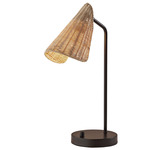 Cove Desk Lamp - Black / Rattan