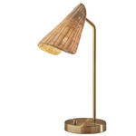 Cove Desk Lamp - Antique Brass / Rattan