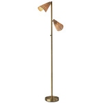 Cove Tree Floor Lamp - Antique Brass / Rattan