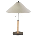 Palmer Table Lamp - Black / Natural Wood / White