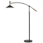 Bradley Arc Floor Lamp w/ Smart Switch - Black / Antique Brass / Black