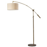 Adler Arc Floor Lamp - Antique Brass / White