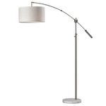 Adler Arc Floor Lamp - Brushed Steel / White