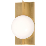 Gates Wall Sconce - Satin Brass / White