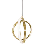 Lock Pendant - Satin Brass / White