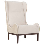 Pierce Wing Chair - Dark Walnut / Stone