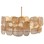 Ronaldo Chandelier - Antique Brass / Rattan