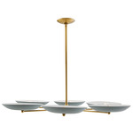 Griffith Chandelier - Antique Brass / Cadet Blue