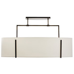 Presley Linear Chandelier - English Bronze / White Linen