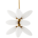 Starling Chandelier - Brushed Brass / White