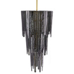 Raine Chandelier - Antique Brass / Blue Smoke Luster