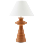 Palista Table Lamp - Honey Rattan / Off White Linen