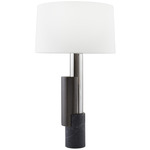 Pepperdine Table Lamp - Black Marble / Off White Linen