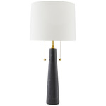 Sidney Table Lamp - Black Marble / Off White