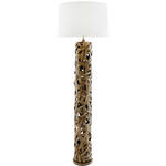 Horatio Floor Lamp - Rattan / Off White