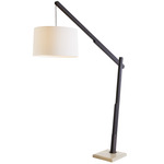 Sarsa Floor Lamp - Ebony / Off White Linen