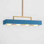 Kernel Linear Pendant - Brass / Blue