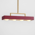 Kernel Linear Pendant - Brass / Oxblood