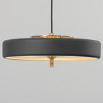 Revolve Pendant - Brushed Brass / Black