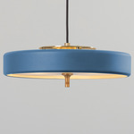 Revolve Pendant - Brushed Brass / Blue