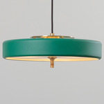 Revolve Pendant - Brushed Brass / Green