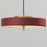 Revolve Pendant - Brushed Brass / Oxblood