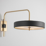 Revolve Wall Sconce - Brushed Brass / Black