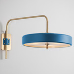 Revolve Wall Sconce - Brushed Brass / Blue