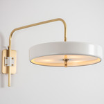 Revolve Wall Sconce - Brushed Brass / White