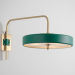 Revolve Wall Sconce - Brushed Brass / Green