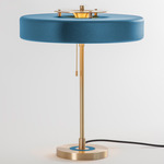Revolve Table Lamp - Brushed Brass / Blue