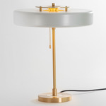 Revolve Table Lamp - Brushed Brass / White
