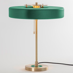 Revolve Table Lamp - Brushed Brass / Green