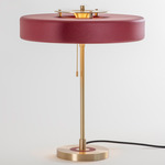 Revolve Table Lamp - Brushed Brass / Oxblood