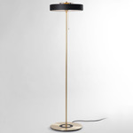 Revolve Stem Floor Lamp - Brass / Black