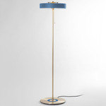 Revolve Stem Floor Lamp - Brass / Blue