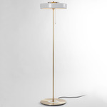 Revolve Stem Floor Lamp - Brass / White