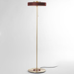 Revolve Stem Floor Lamp - Brass / Oxblood