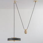Revolve Rise and Fall Pendant - Brushed Brass / Black