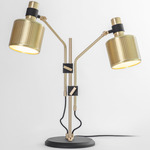 Riddle Double Table Lamp - Brass