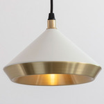 Shear Pendant - Brass / White