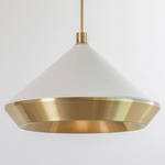 Shear Pendant - Brass / White