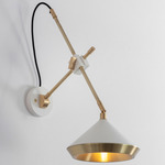 Shear Wall Sconce - Brass / White