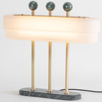 Spate Table Lamp - Green Marble / Opal