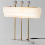 Spate Table Lamp - White Marble / Opal