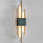 Tanto Double Wall Sconce - Green Marble / Brass