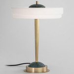 Trave Table Lamp - Green Marble / Opal