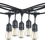 String Light Kit S14 Med Base 48 Foot / 15 Light - Black